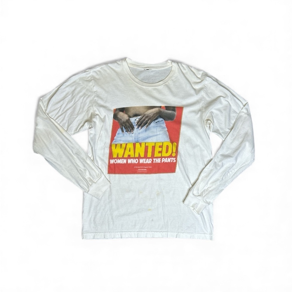 By Marta Goldschmied DENIMCRATIC White Graphic Long Sleeve Shirt